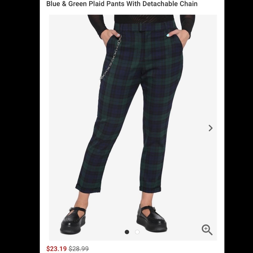 Blue & Green Plaid Pants